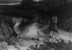 Wounded Stag and Dog by Edwin Landseer