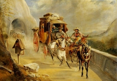 A Coach Scene on a Mountain Road by Charles Cooper Henderson