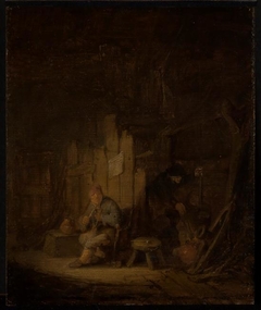A Fisherman's Family in their Cottage by Adriaen van Ostade