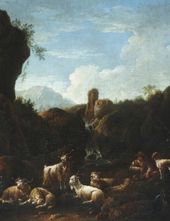 A Goatherd and his Flock by Philipp Peter Roos