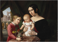 A Lady with Two Children by Unknown Artist