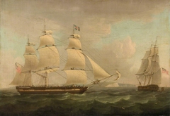 A merchantman off Dover by Thomas Whitcombe