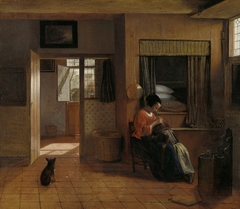 A Mother Delousing her Child’s Hair, Known as ‘A Mother’s Duty’ by Pieter de Hooch