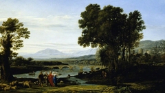 A River Landscape with Jacob and Laban and his Daughters by Claude Lorrain