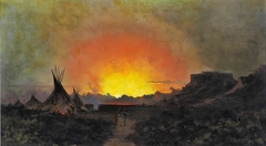 A Sunset in Waioming by Jules Tavernier