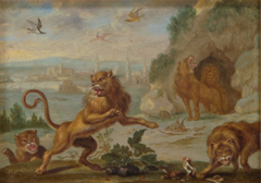 Ansichten aus den vier Weltteilen mit Szenen von Tieren: Tripolis