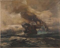 Bateaux camouflés en mer by Eugène Louis Gillot