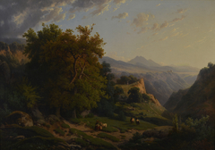 Berglandschap by Louis-Auguste Lapito