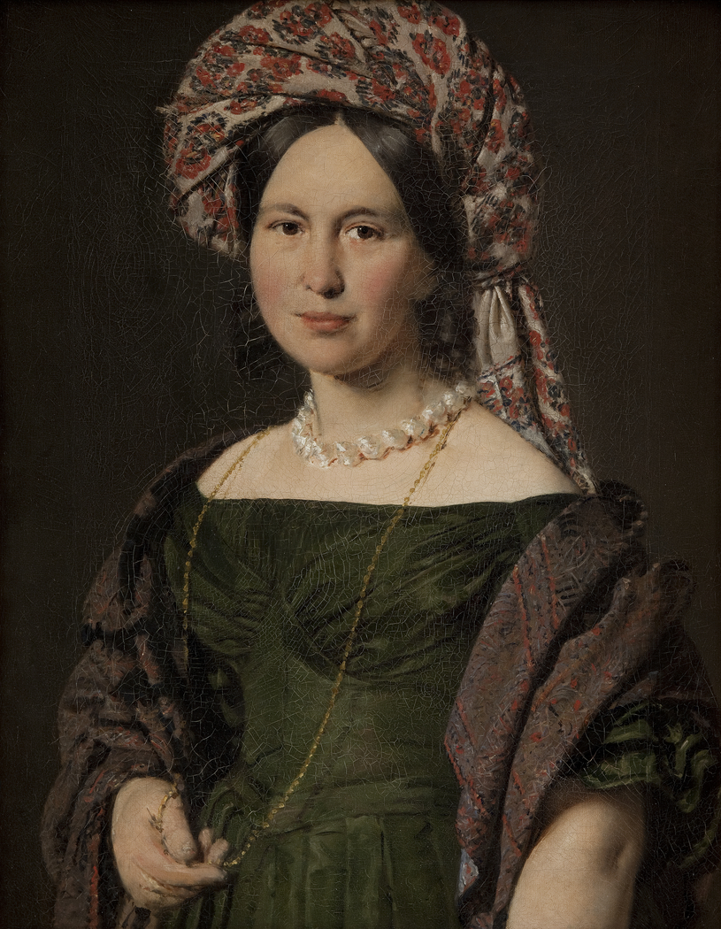 Cathrine Jensen, f. Lorenzen, kunstnerens hustru med turban