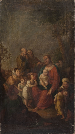 Christ blesses children by Józef Pitschmann