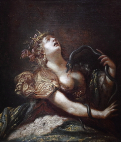 Cleopatra killing herself by Claude Vignon