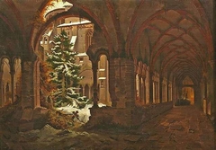 Cloister of an Old Monastery in Winter