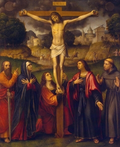Crucifixion with Madonna and Sts Paul, Mary Magdalene, John and Francis by Bernardino Luini