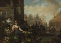 De groentemarkt by Hendrik Martenszoon Sorgh