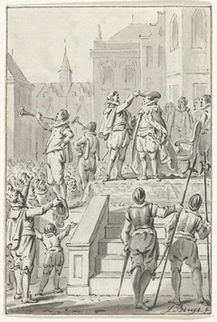De hertog van Anjou gehuldigd te Antwerpen, 1582 by Jacobus Buys