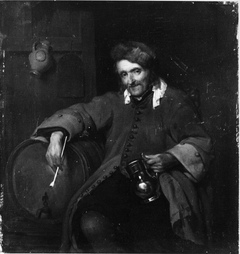 De oude drinker (naar Gabrïel Metsu) by Charles van Beveren