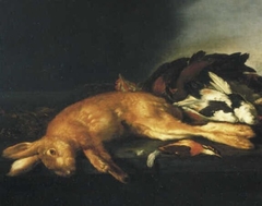 Dead Hare and Birds by Cornelis Lelienbergh