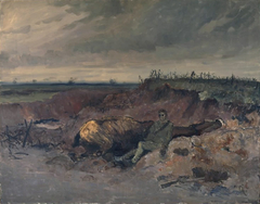 Dead Horse and Rider in a Trench by Maurice Galbraith Cullen