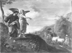 Der Engel zeigt Philippus den Mohrenkämmerer by Cornelis Holsteyn