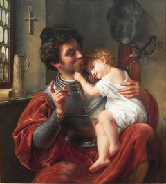 Der Krieger und sein Kind by Theodor Hildebrandt