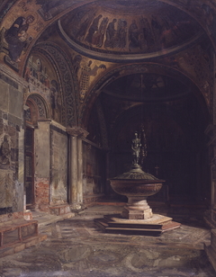 Det indre af Baptisteriet i Marcuskirken i Venedig by Josef Theodor Hansen