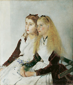 Die Nichten des Künstlers, Elisabeth und Maja by Anton Romako
