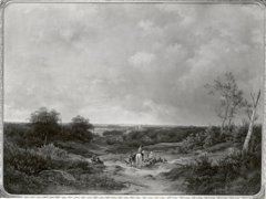 Dutsch, Landscape with figures by Jan van Ravenswaay