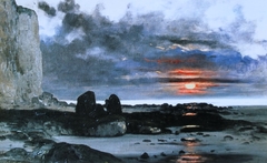 Falaises au soleil couchant by Karl Daubigny