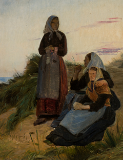 Fishermen's daughters on Sladrebakken. Study.