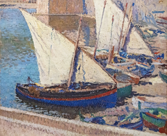 Fishing boats in Collioure by Henri-Jean Guillaume Martin