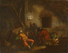 Four Peasants in a Barn by Adriaen van Ostade