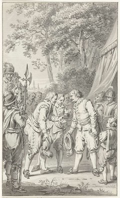 Frederik Hendrik wordt als veldheer in het Franse leger begroet, 1635 by Jacobus Buys