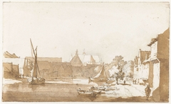 Gezicht op de St. Laurenskerk en de Kapelkerk te Alkmaar by Jan de Bisschop