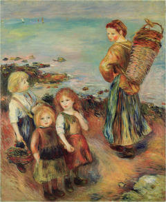 Girls Fishing for Mussels by Auguste Renoir