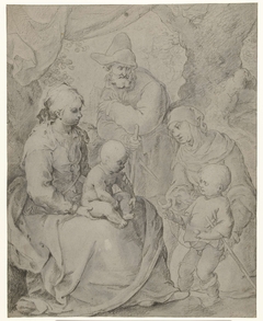 Heilige familie met Elizabeth en Johannes de Doper
