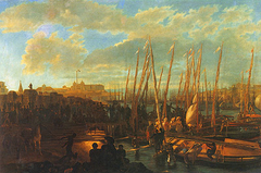 Historic Landscape of a Landing at the Largo do Paço by Félix Taunay