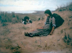 Idling on the Sands, Forvie by Alexander Mann