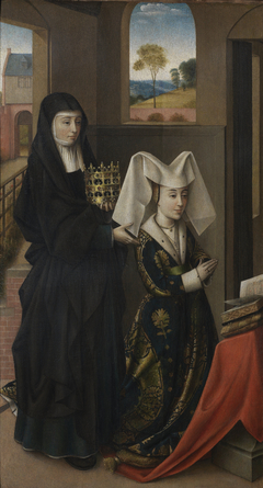Isabel of Portugal with Saint Elizabeth by Petrus Christus