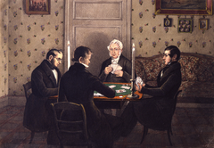 Johann Anton Sarg and three friends playing whist by candlelight. by Mary Ellen Best