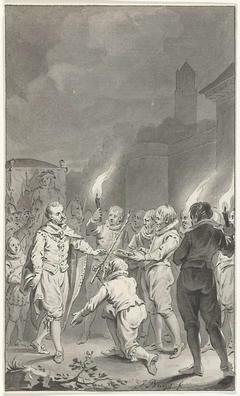 Karel V, Duits keizer, ontvangt de sleutels van de poorten en de roede van justitie van Utrecht by Jacobus Buys
