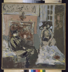 Ladies visiting at Tea Time, Les Pavillions by Édouard Vuillard
