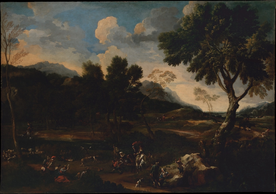 Landscape with a Battle between Two Rams