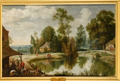 Landscape with peasants by Jan Wildens