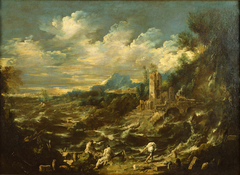 Landscape with Stormy Sea by Alessandro Magnasco