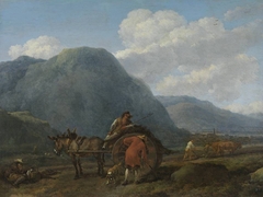 Landschaft mit Eselskarren by Nicolaes Pieterszoon Berchem