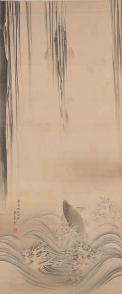 Leaping Carp by Nakajima Raishō