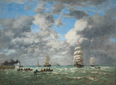 Leaving the Port of Le Havre by Eugène Louis Boudin