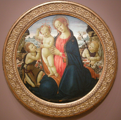 Madonna and Child with Infant, St. John the Baptist and Attending Angel by Jacopo da Sellaio