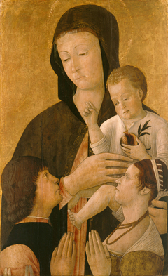 Madonna with child and two donors by Gentile Bellini