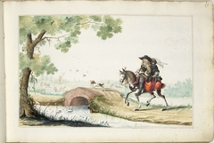 Man en gemaskerde vrouw te paard by Gesina ter Borch